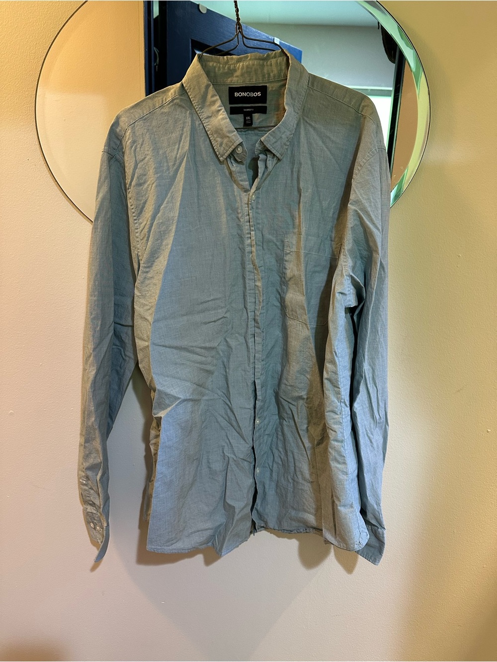 Bonobos Tailored Fit Button Down Shirt XXL Light Blue